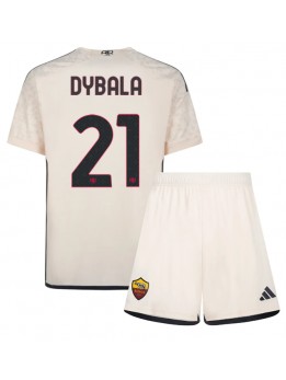 Otroški Nogometna dresi replika AS Roma Paulo Dybala #21 Gostujoči 2023-24 Kratek rokav (+ hlače)